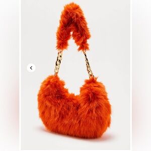 NWT Alora Handbag - Orange Faux Fur NEW